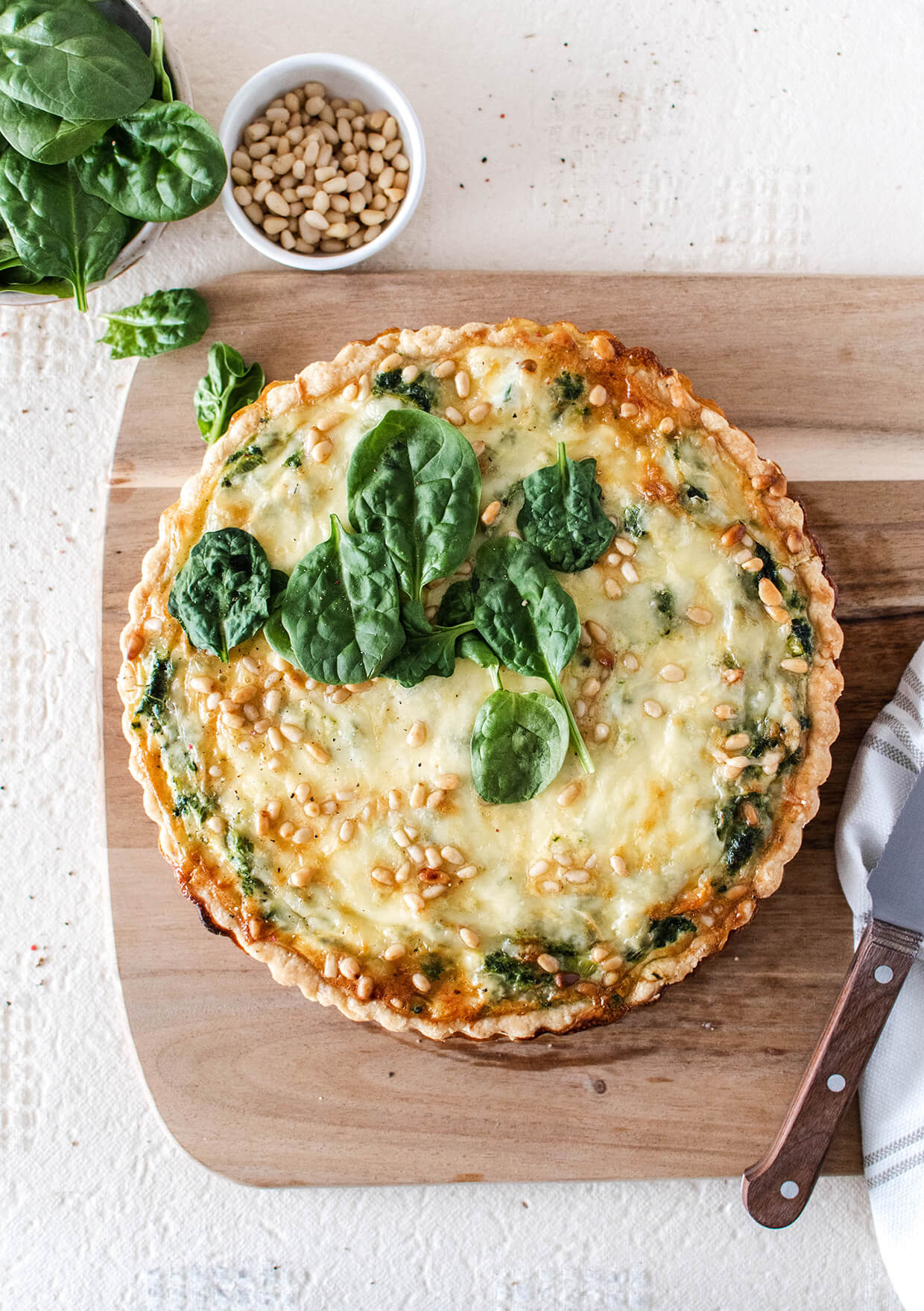 Leek spinach tart