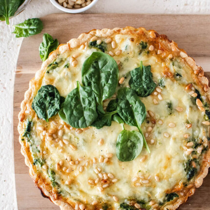 vegetarian leek spinach tart