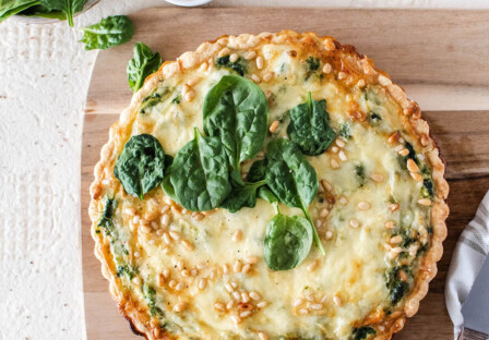 vegetarian leek spinach tart