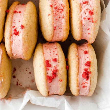 lemon strawberry cheesecake sandwich cookies