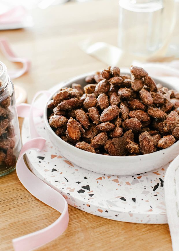 a bowl of roasted almonds