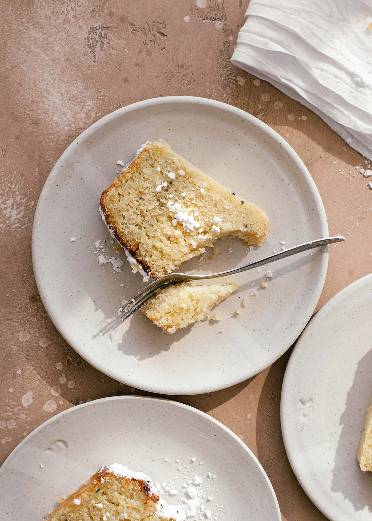 pound cake served on plates