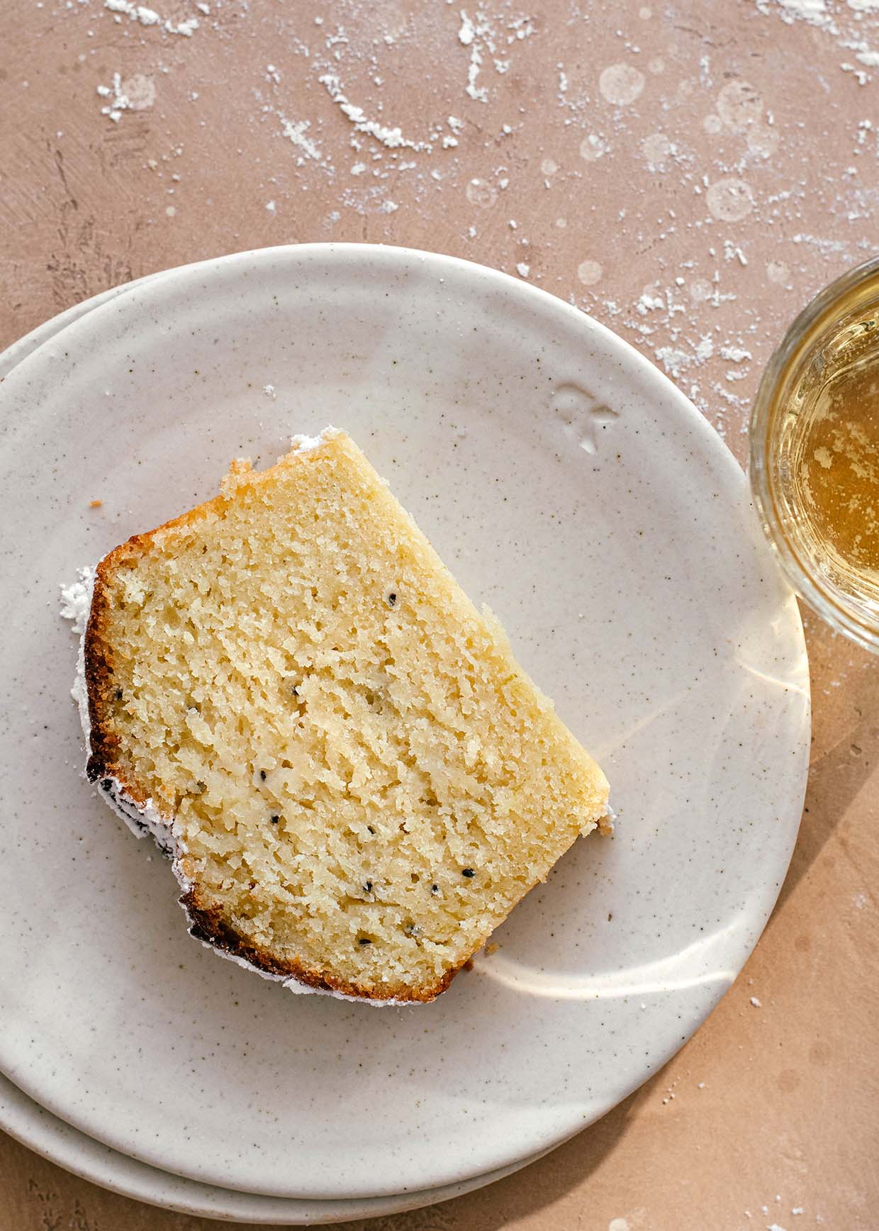 loaf cake slice on plate