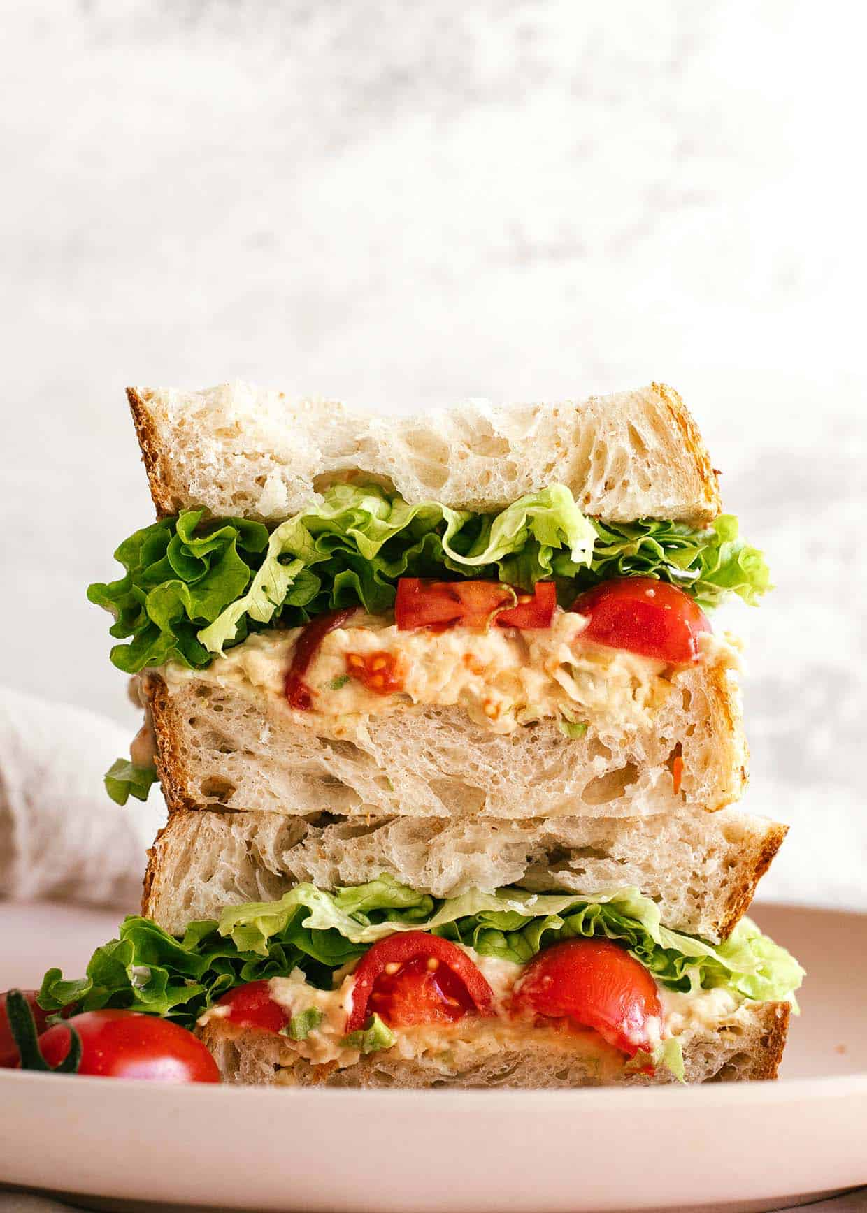 vegetarian chickpea tuna salad sandwich