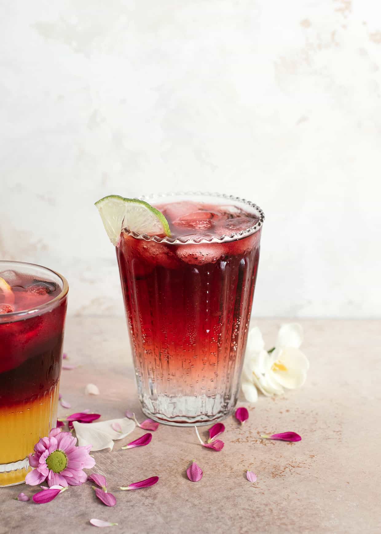 red wine spritzer cocktails served in glasses