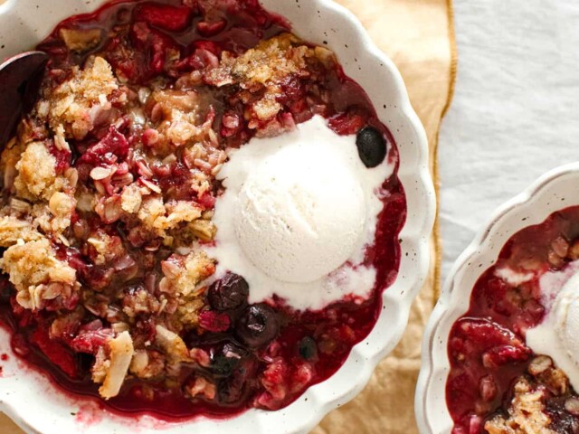 plum blueberry coconut crisp