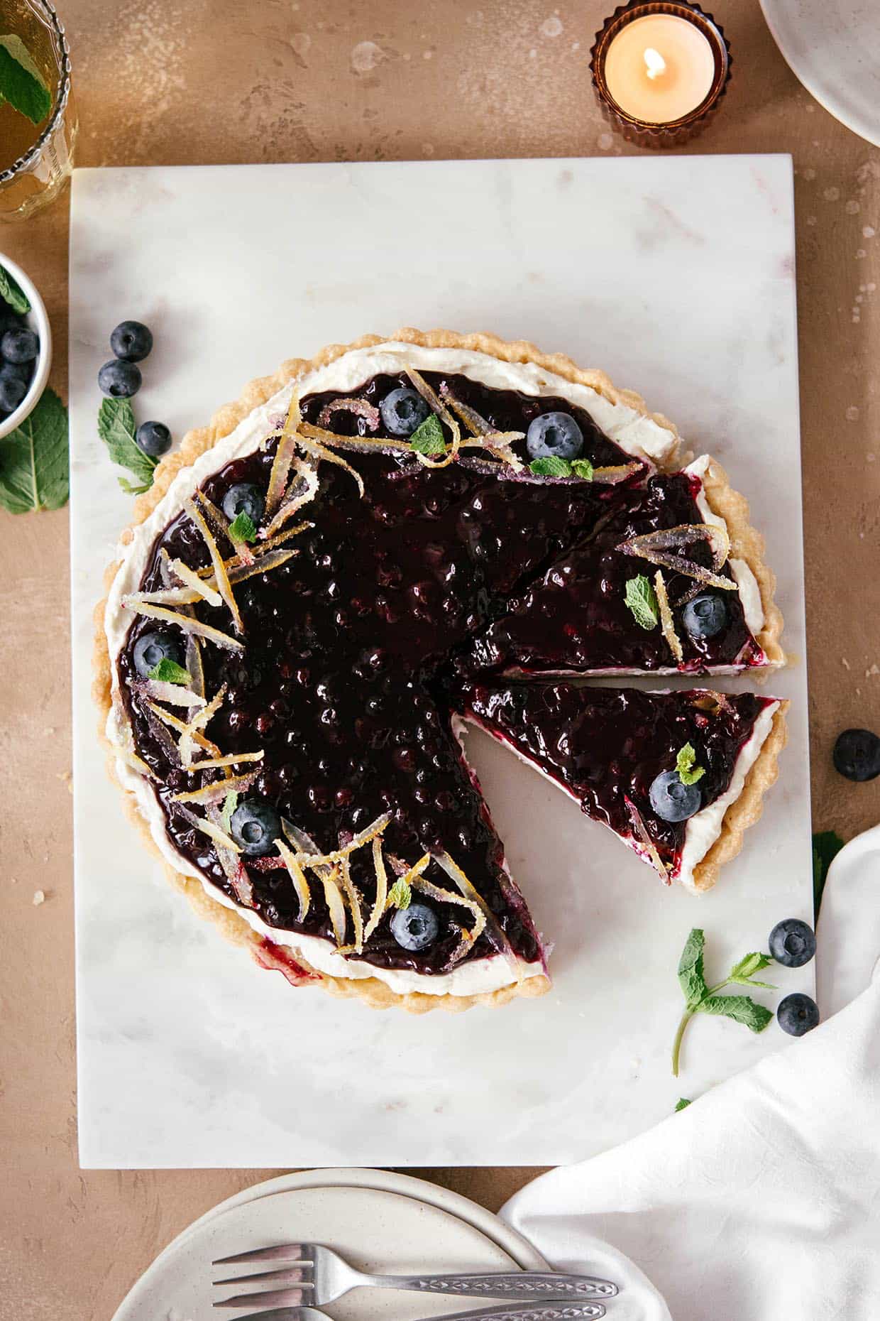 blueberry mascarpone cream pie (tart)