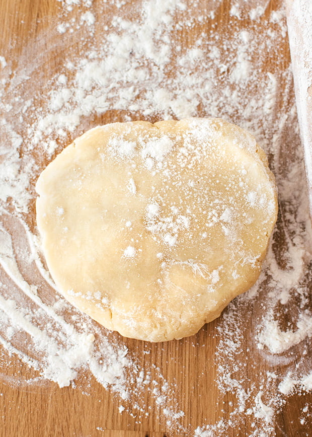 raw tart dough with flour