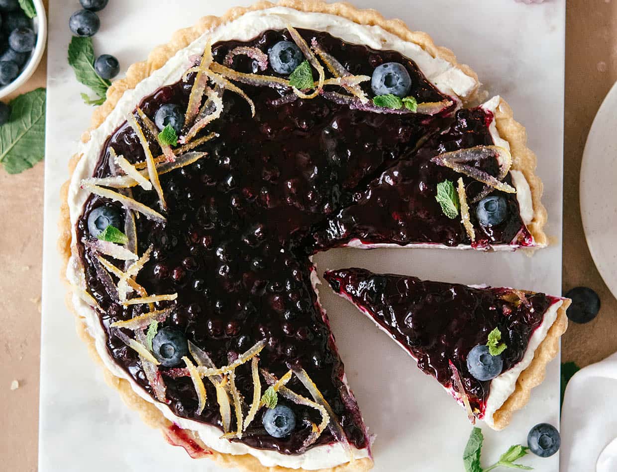 Blueberry mascarpone cream pie (tart)