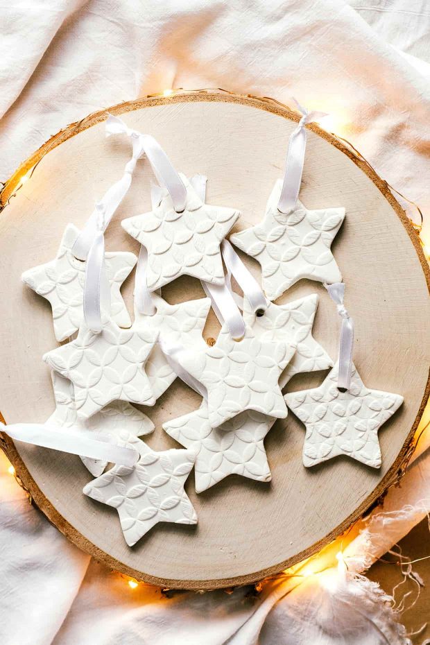 Homemade scented baking soda ornaments