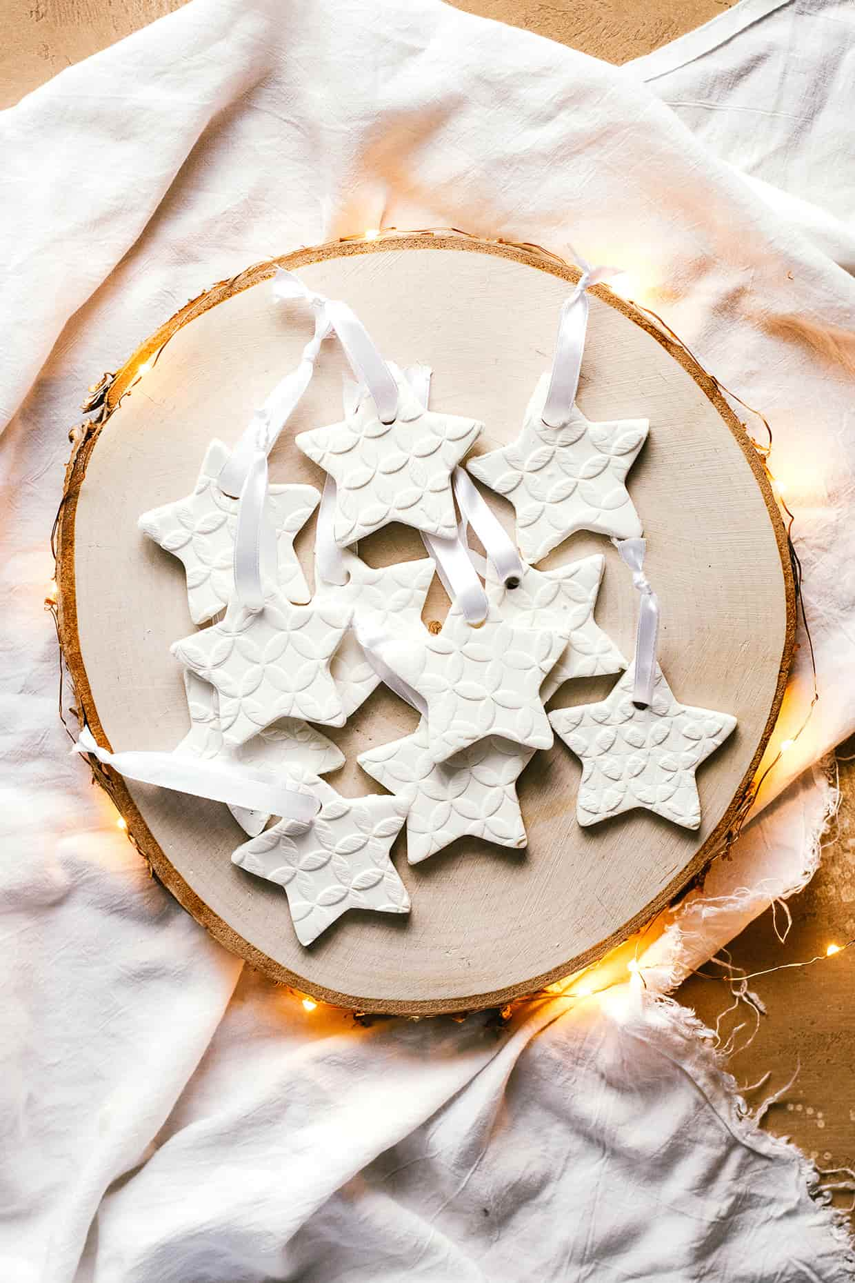 Homemade scented baking soda ornaments with cornstarch