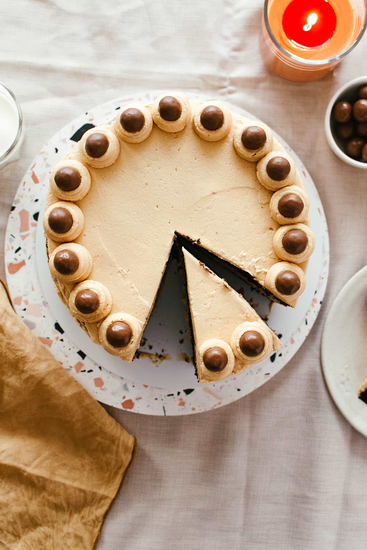 Rich chocolate peanut butter cake