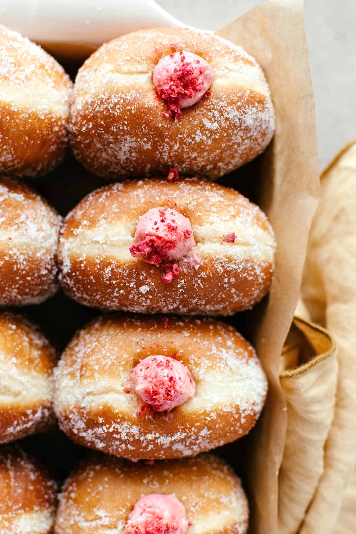 raspberry cheesecake brioche doughnuts 