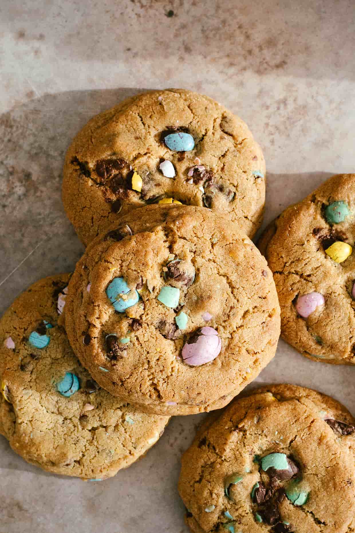 mini egg thick chocolate chip cookies 