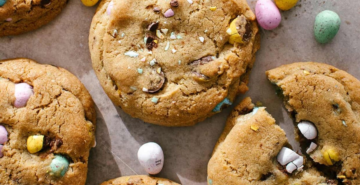 mini egg chocolate chip cookies