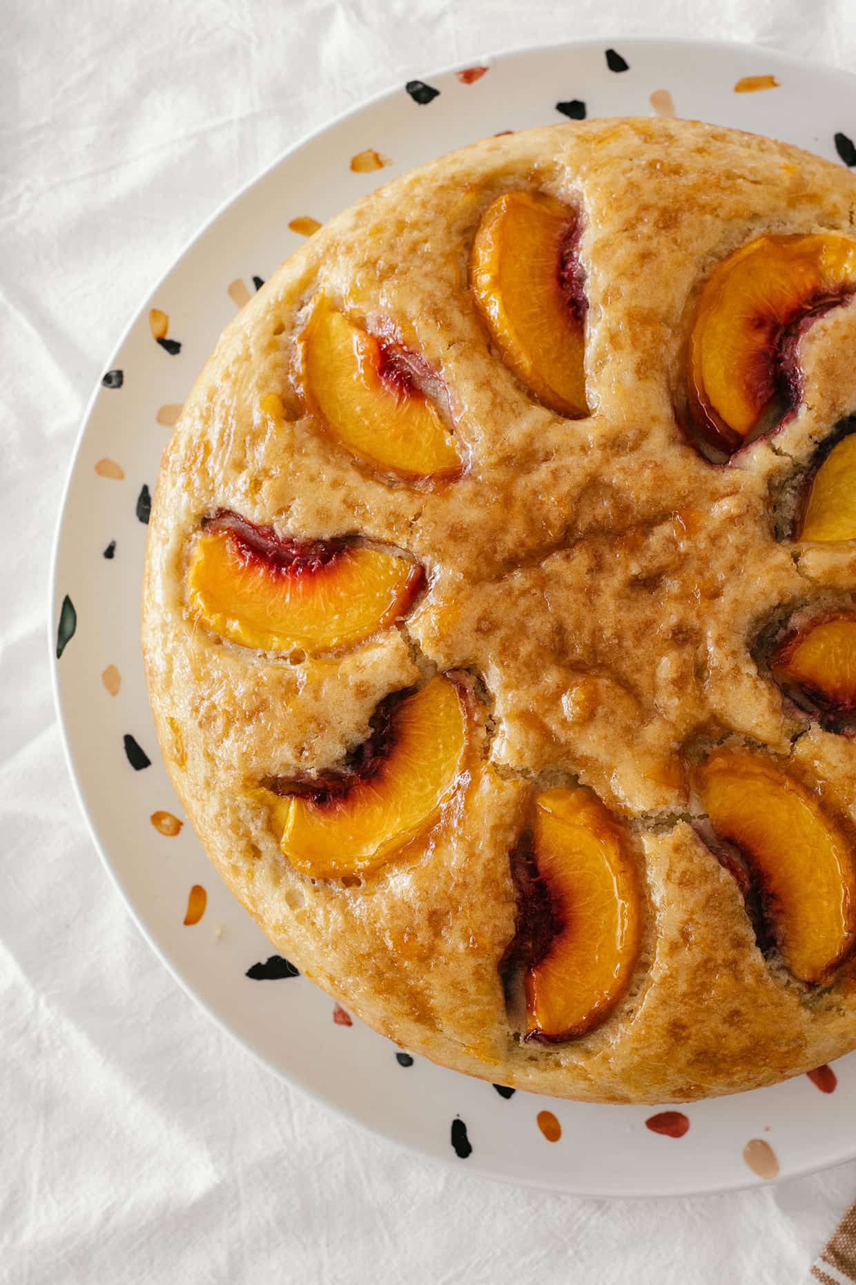 vegan peach snacking cake