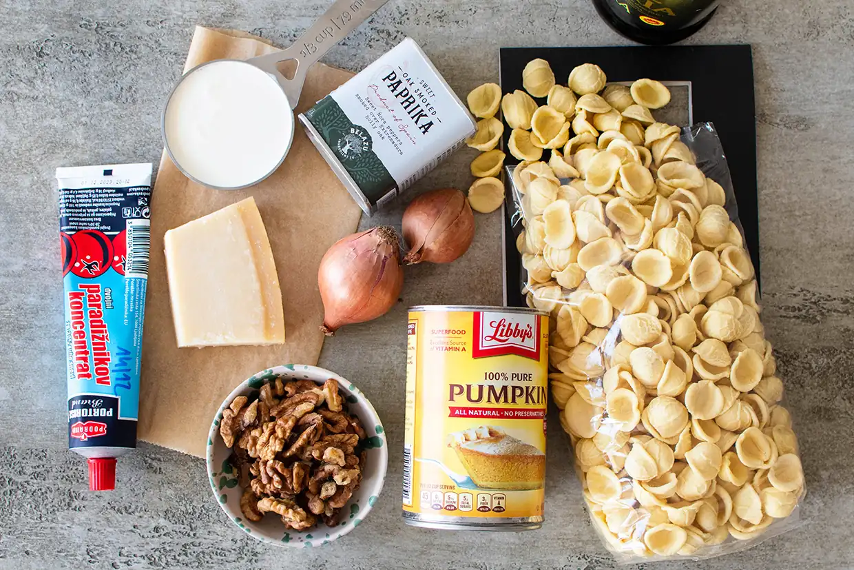 ingredients for pumpkin pasta