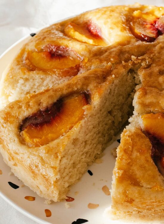vegan peach coffee cake