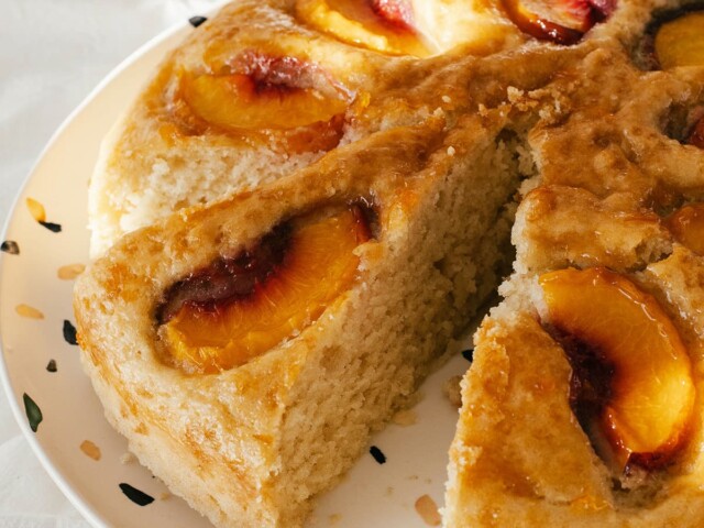 vegan peach coffee cake
