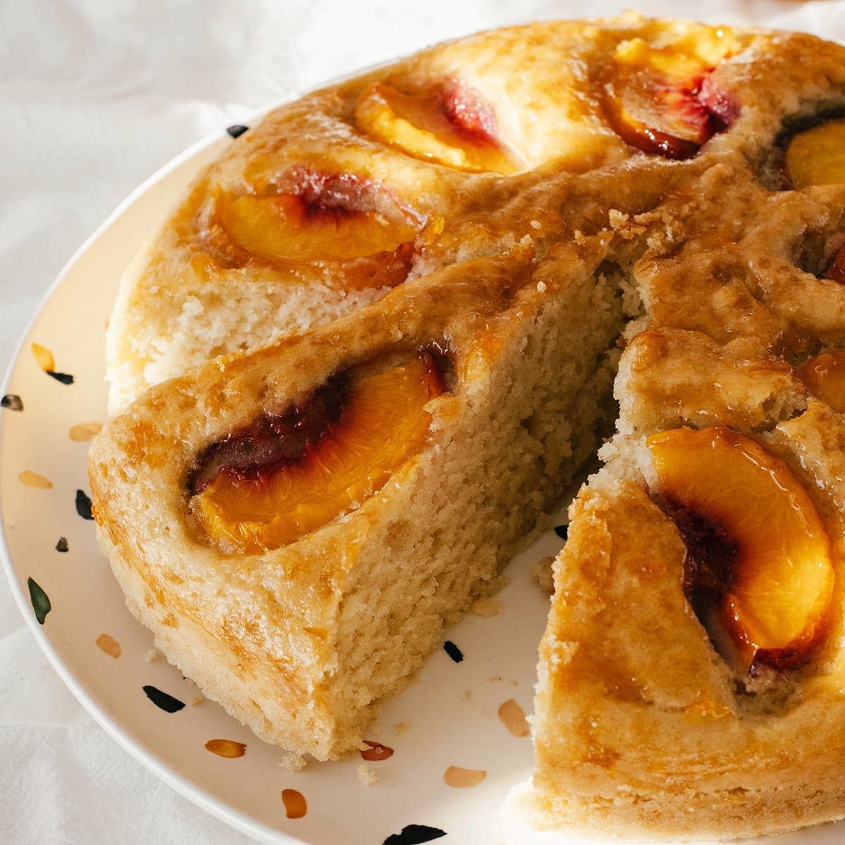 vegan peach coffee cake