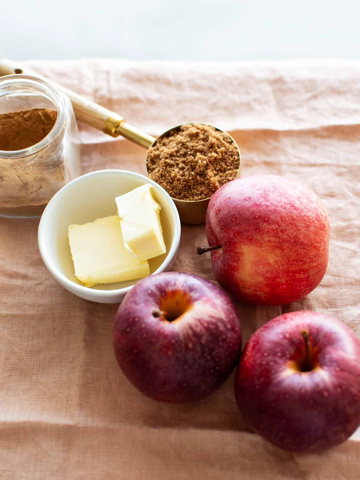 red apples, brown sugar, butter and cinnamon