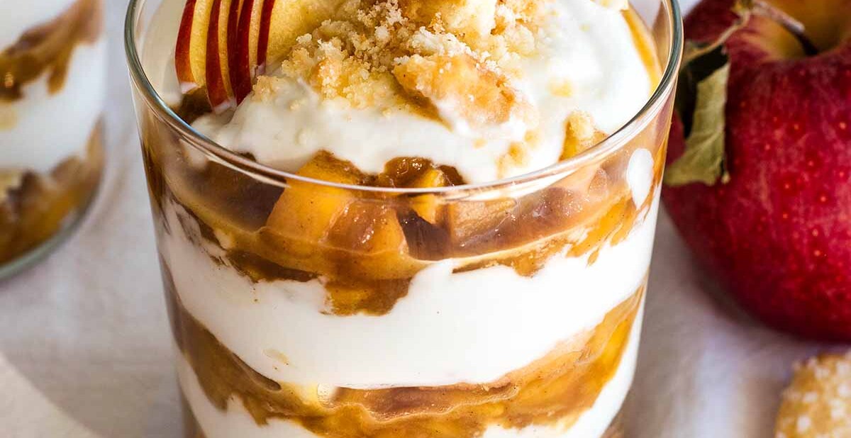 caramelized apple yogurt parfaits