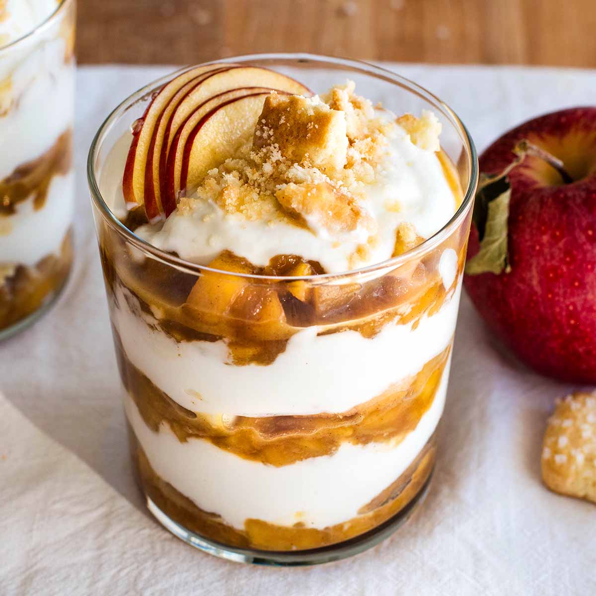 Orange Scented Yogurt Bowls with Cinnamon Apples and Apple Pie Granola