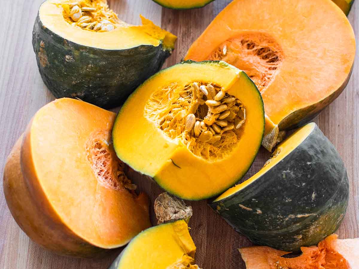 pumpkin cut into pieces