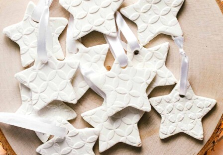 homemade baking soda ornaments with cornstarch