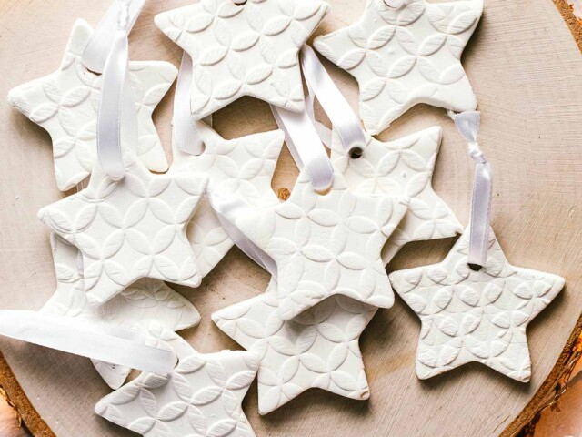 homemade baking soda ornaments with cornstarch