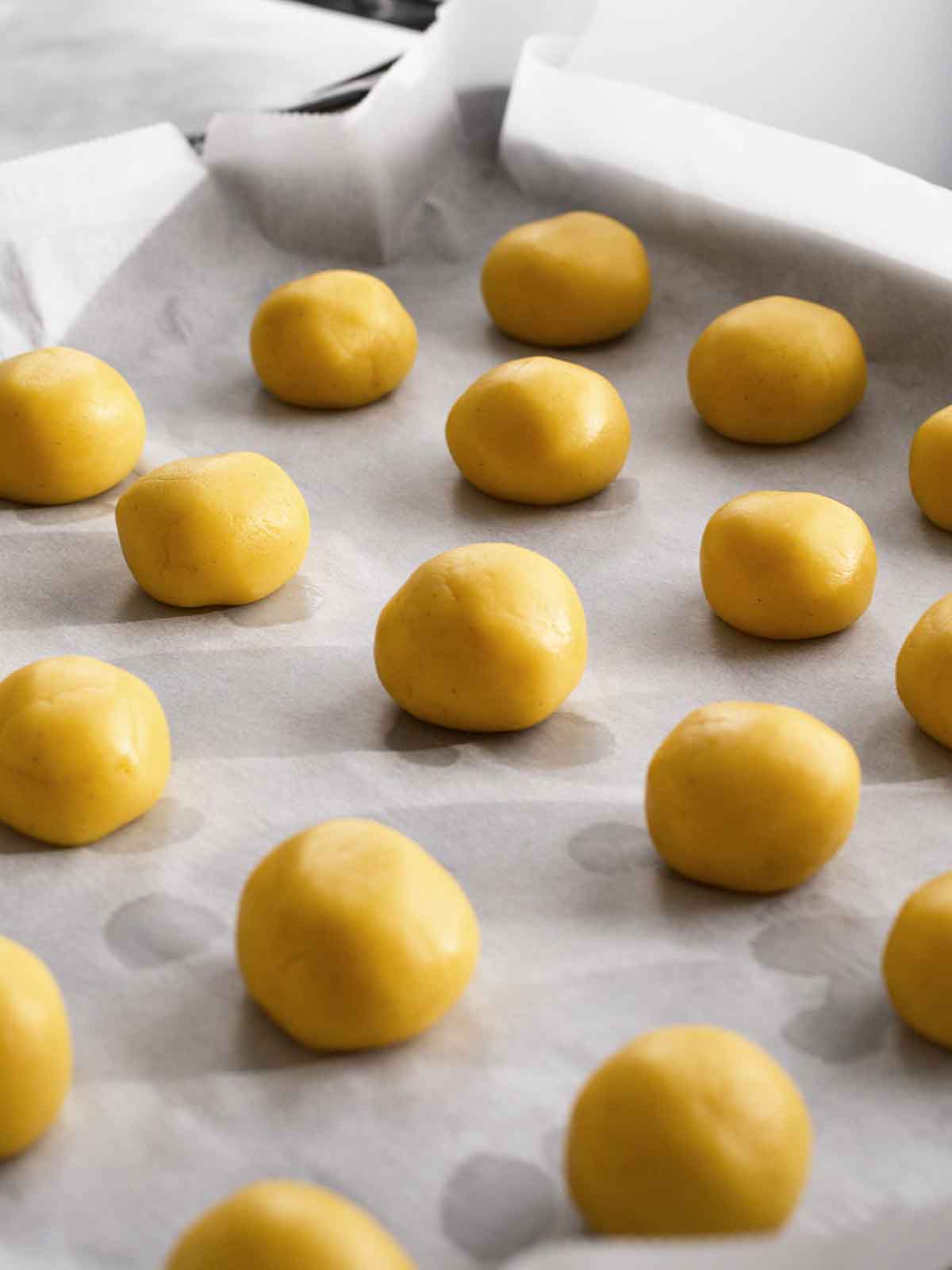 cookie dough rolled into balls