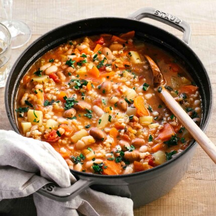 vegetable barley soup with potatoes