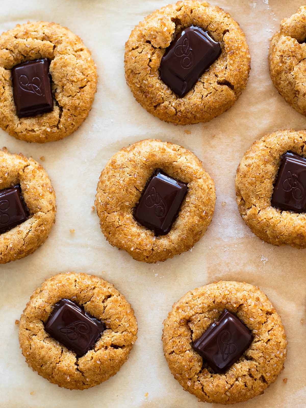 peanut butter cookies with chocolate