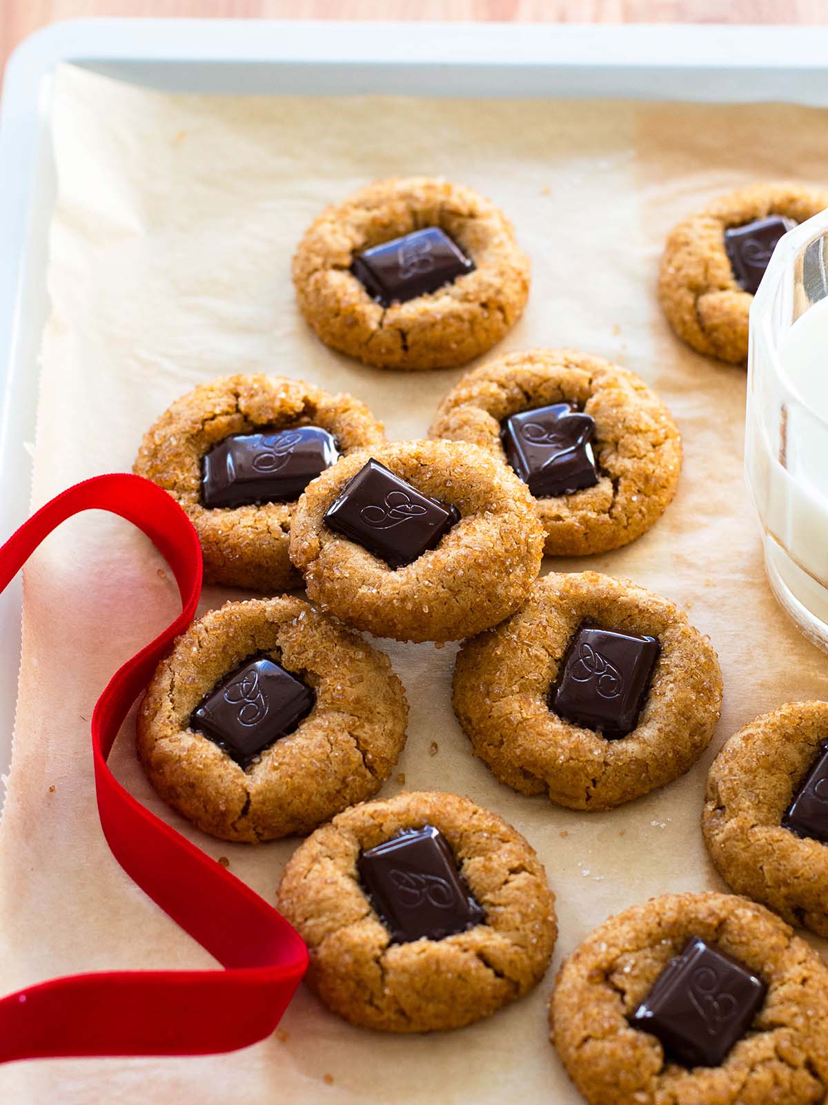 Chocolate peanut butter blossoms 