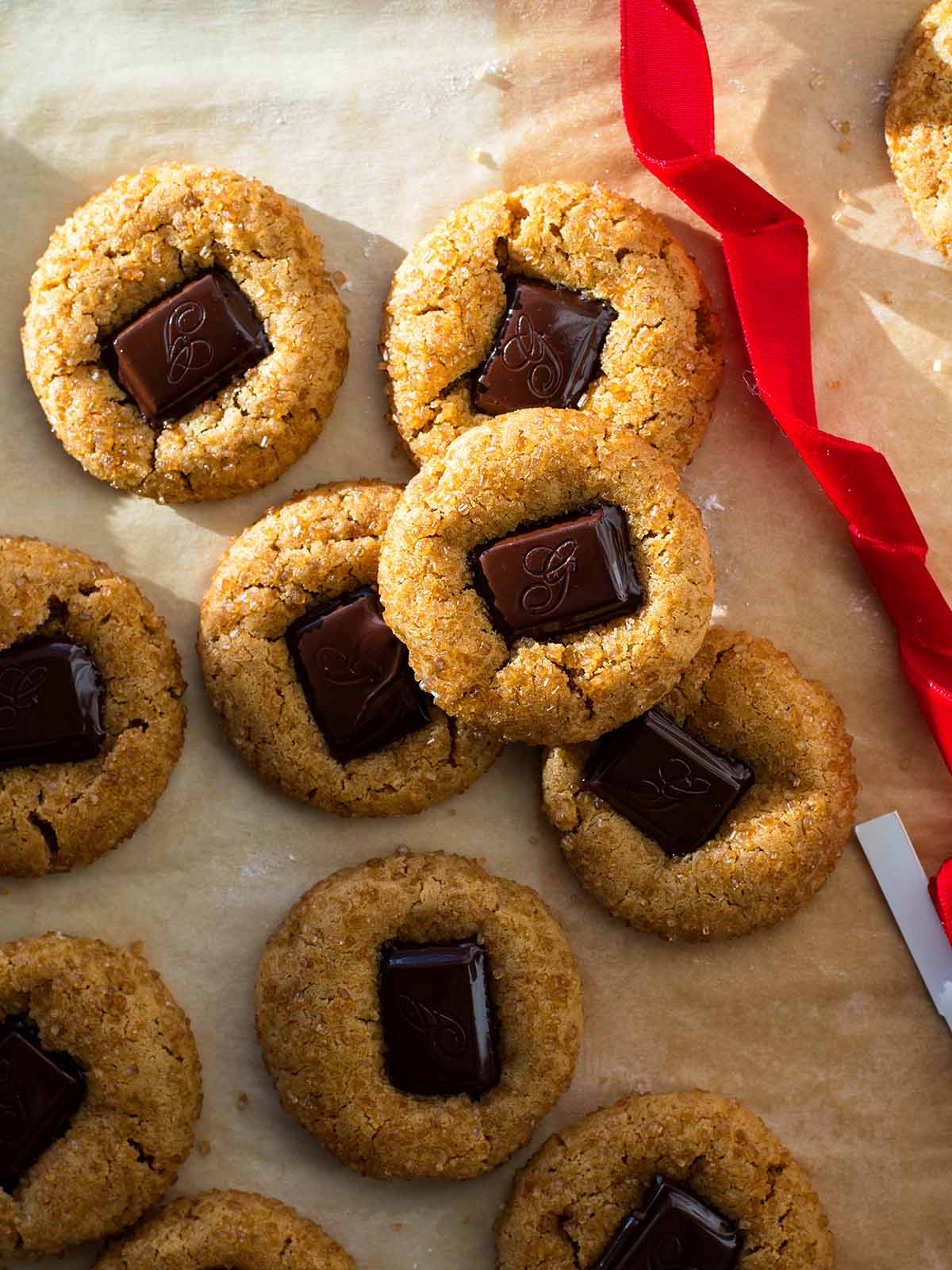 dark chocolate peanut butter cookies