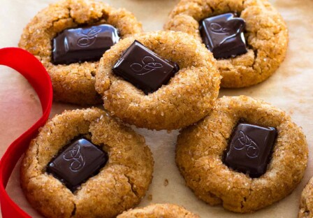 dark chocolate peanut butter cookies blossoms