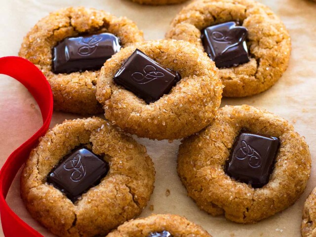 dark chocolate peanut butter cookies blossoms