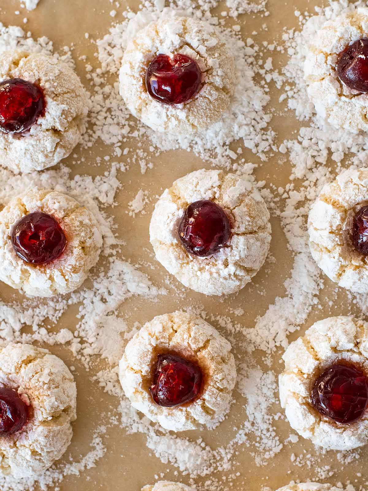 soft almond cherry cookies