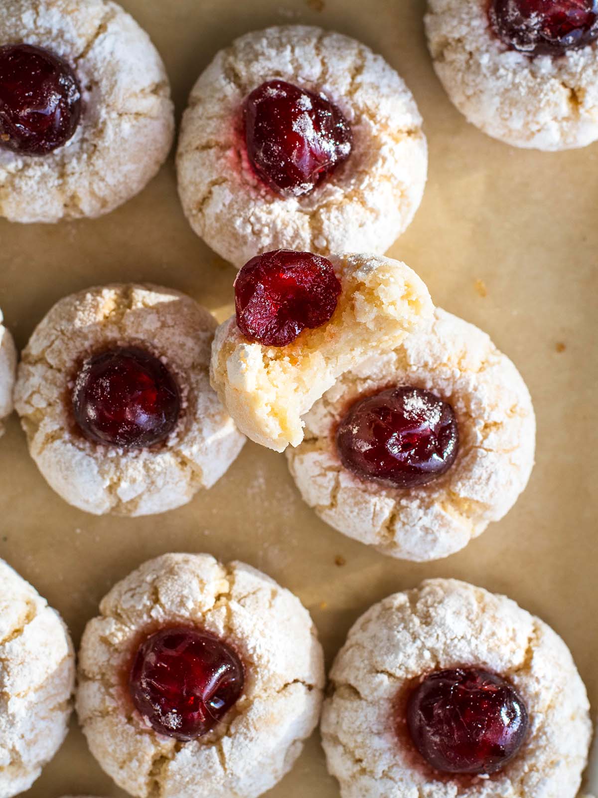 chewy cherry almond flour cookies