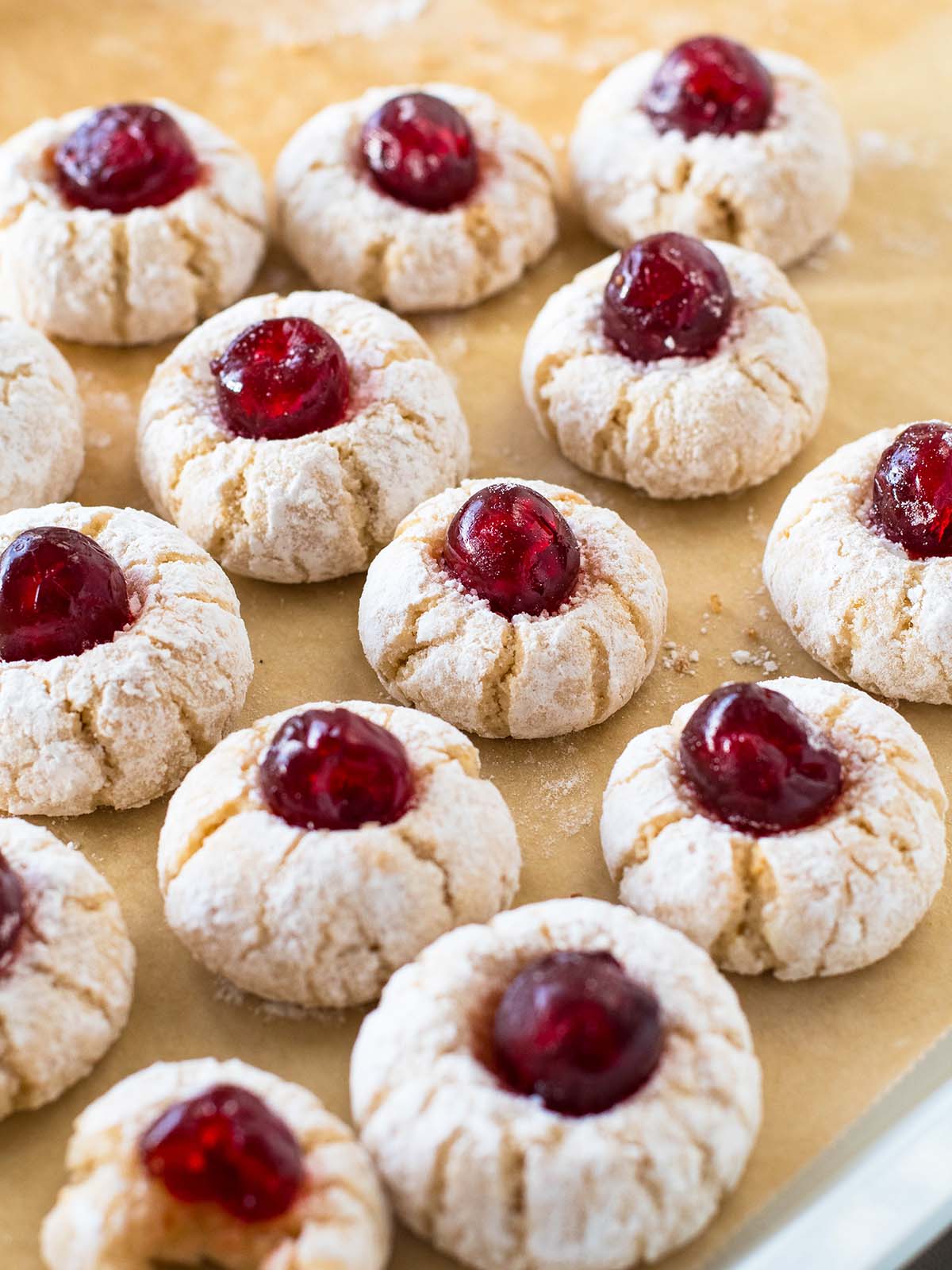 italian almond cookies with cherries