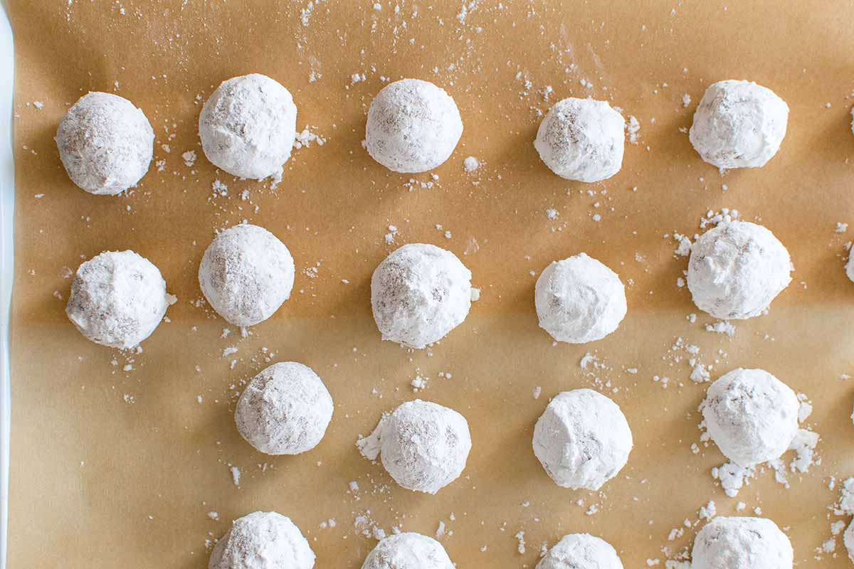 rolled almond cookies coated in sugar
