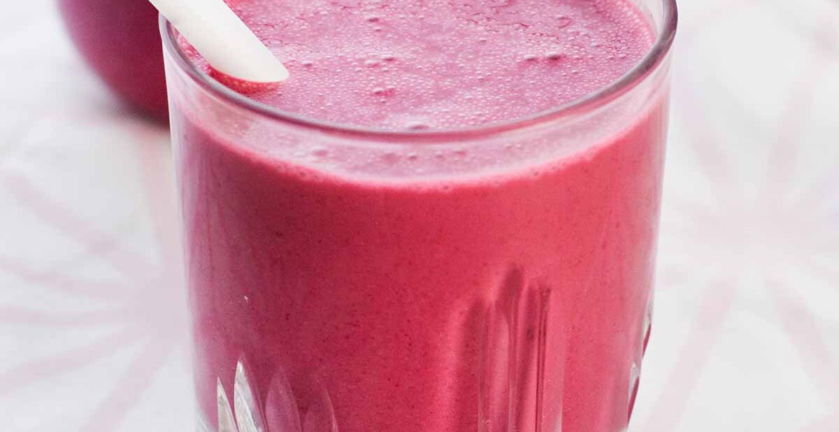 pink cherry beet smoothie