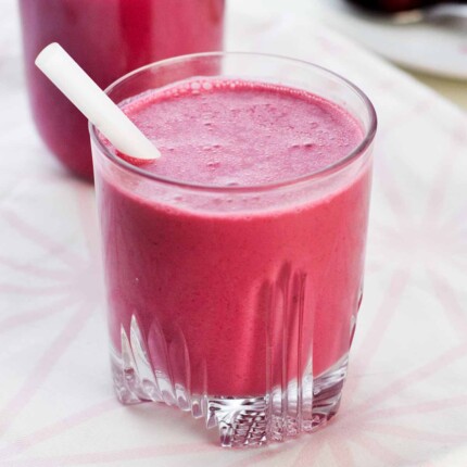 pink cherry beet smoothie