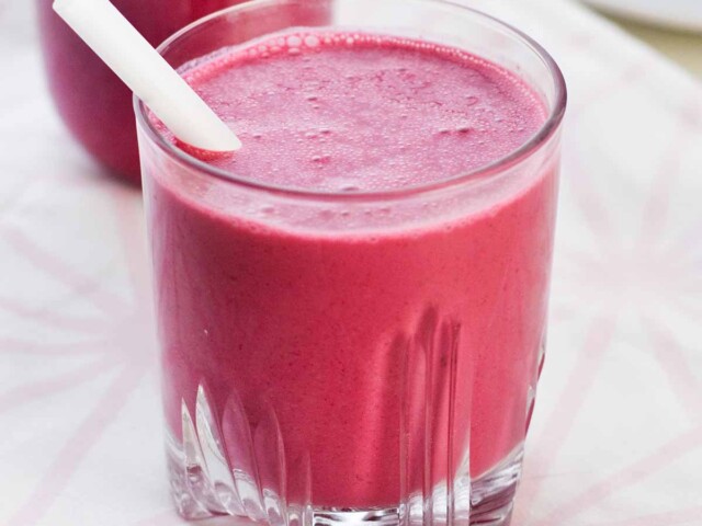 pink cherry beet smoothie