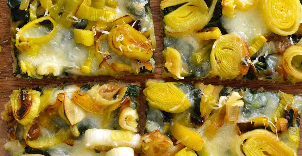 spinach leek flatbread