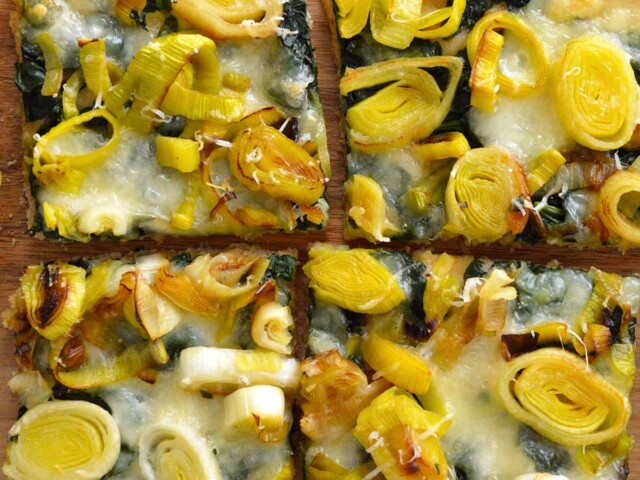 spinach leek flatbread