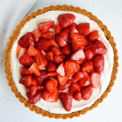 no bake white chocolate strawberry tart