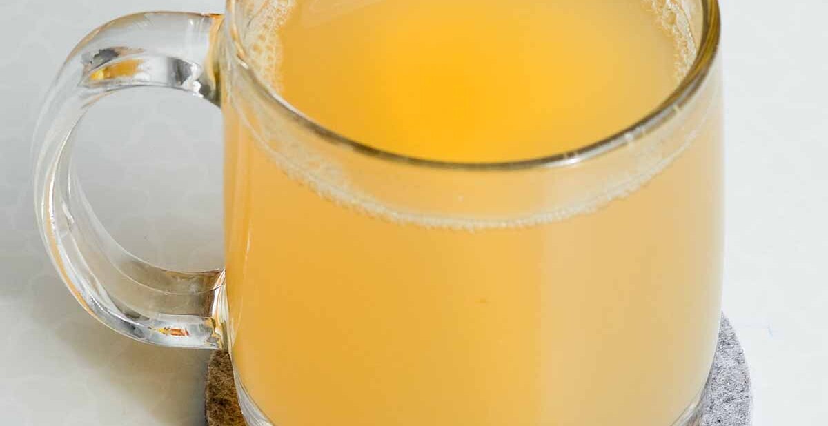 apple peel tea with orange juice