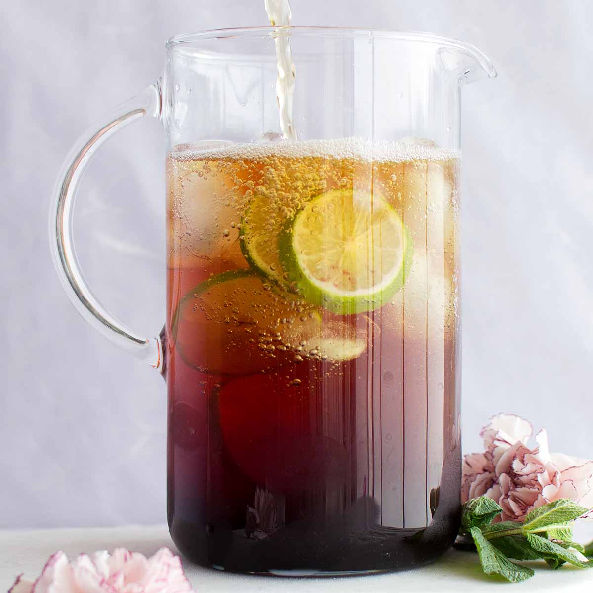 Cold brew blueberry mint iced tea
