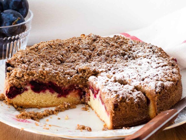 plum streusel coffee cake